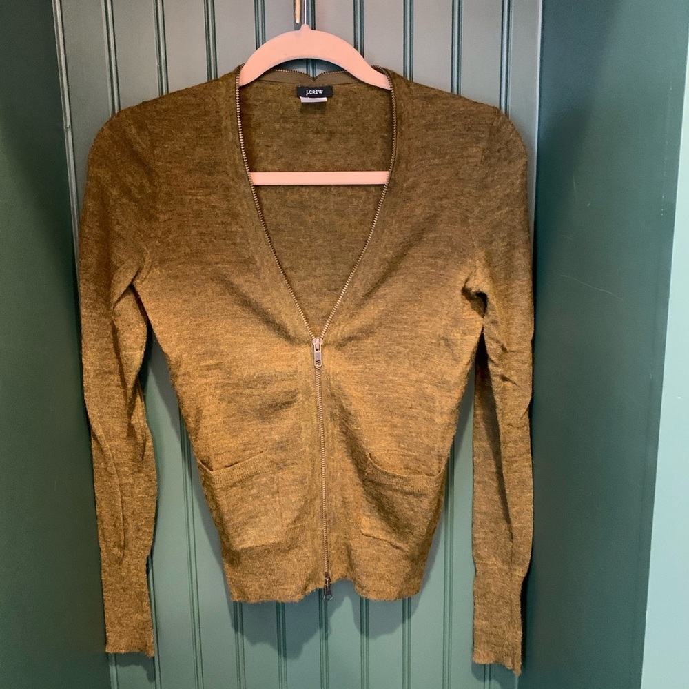 J. Crew Olive Green Cardigan Sweater